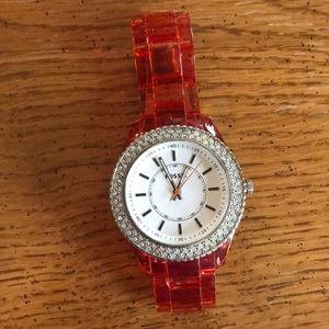 Fossil Neon Orange band watch